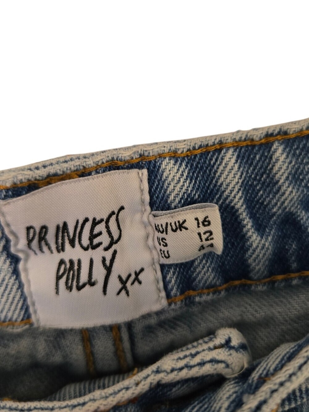 Princess Polly Distressed Denim Cutoff Shorts Size 12 - Picture 5 of 5